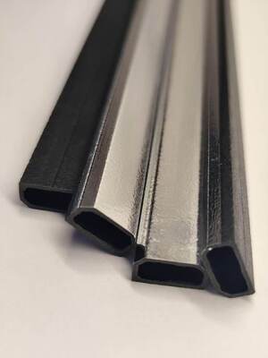 Barre d'espacement à bord chaud en fibre de verre hybride, profil creux laminé métal, pour unités de verre isolant